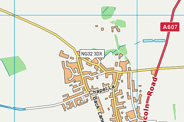 NG32 3DX map - OS VectorMap District (Ordnance Survey)