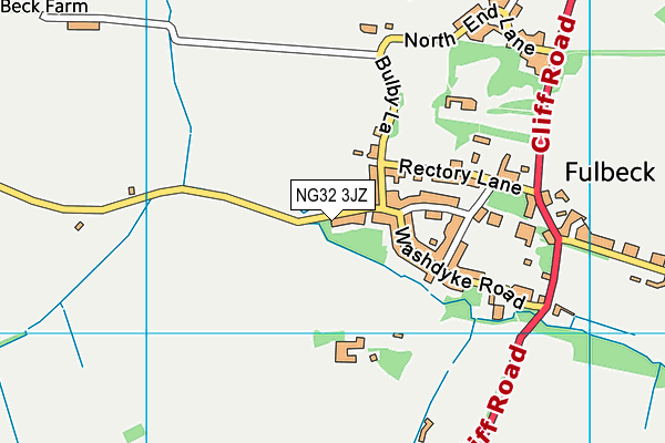 NG32 3JZ map - OS VectorMap District (Ordnance Survey)