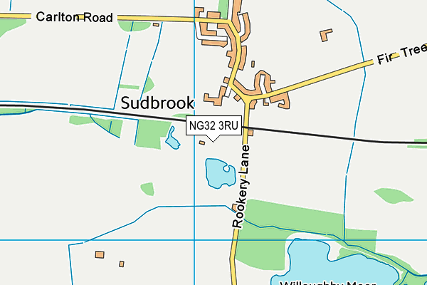 NG32 3RU map - OS VectorMap District (Ordnance Survey)