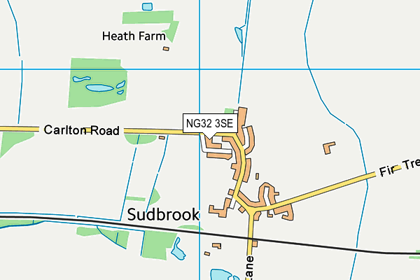 NG32 3SE map - OS VectorMap District (Ordnance Survey)