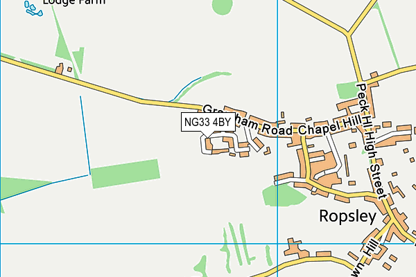 NG33 4BY map - OS VectorMap District (Ordnance Survey)