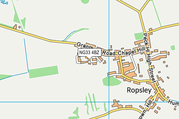 NG33 4BZ map - OS VectorMap District (Ordnance Survey)