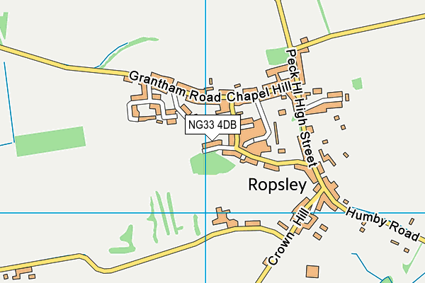 NG33 4DB map - OS VectorMap District (Ordnance Survey)