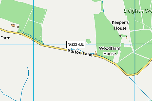 NG33 4JU map - OS VectorMap District (Ordnance Survey)