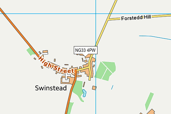 NG33 4PW map - OS VectorMap District (Ordnance Survey)