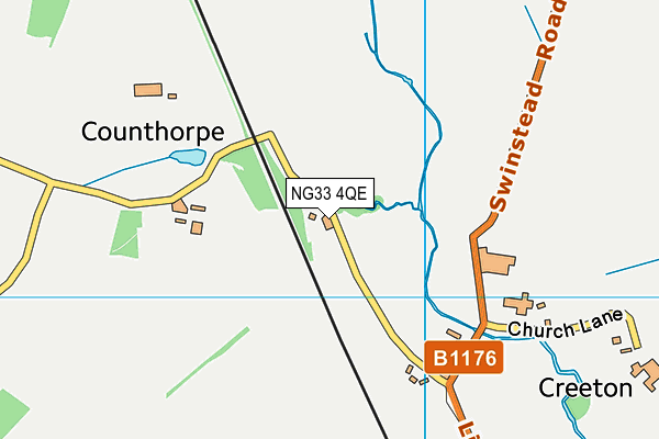 NG33 4QE map - OS VectorMap District (Ordnance Survey)