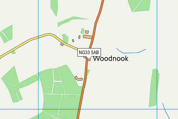 NG33 5AB map - OS VectorMap District (Ordnance Survey)