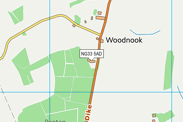 NG33 5AD map - OS VectorMap District (Ordnance Survey)