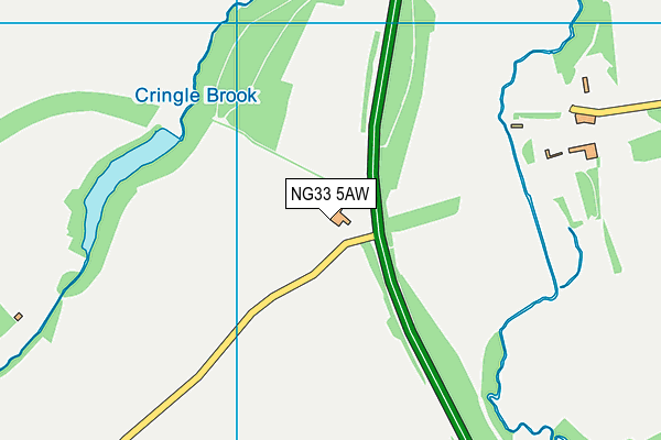 NG33 5AW map - OS VectorMap District (Ordnance Survey)