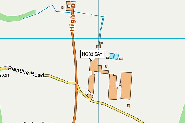 NG33 5AY map - OS VectorMap District (Ordnance Survey)