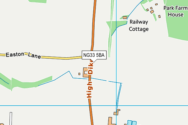 NG33 5BA map - OS VectorMap District (Ordnance Survey)