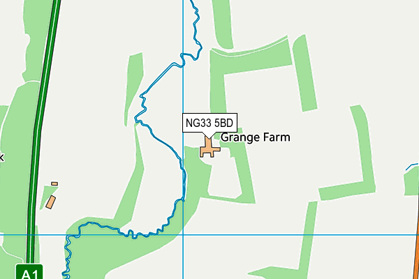 NG33 5BD map - OS VectorMap District (Ordnance Survey)