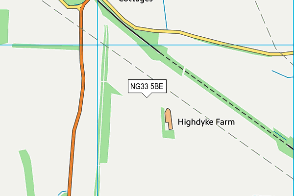 NG33 5BE map - OS VectorMap District (Ordnance Survey)