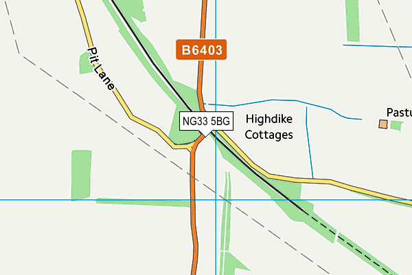 NG33 5BG map - OS VectorMap District (Ordnance Survey)