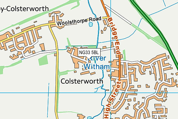 NG33 5BL map - OS VectorMap District (Ordnance Survey)