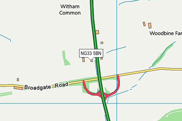 NG33 5BN map - OS VectorMap District (Ordnance Survey)