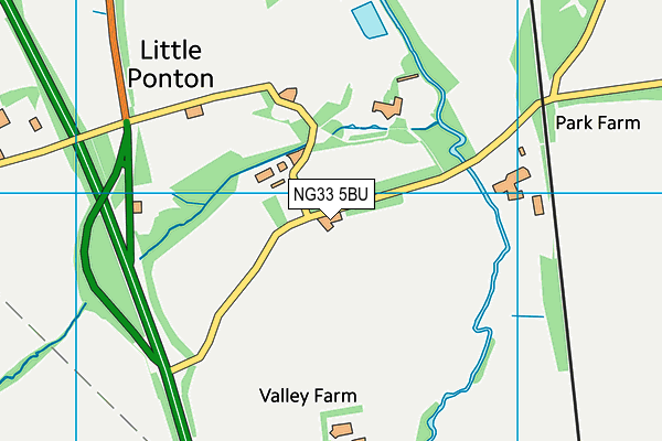 NG33 5BU map - OS VectorMap District (Ordnance Survey)