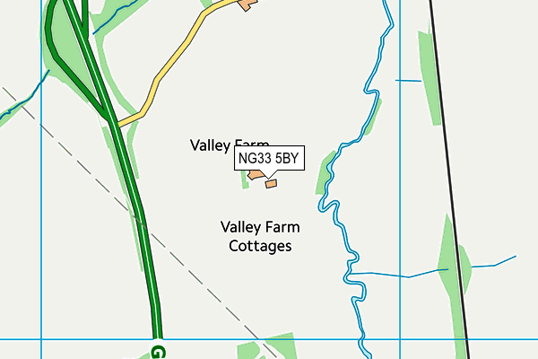 NG33 5BY map - OS VectorMap District (Ordnance Survey)