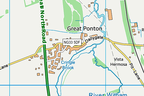 NG33 5DF map - OS VectorMap District (Ordnance Survey)