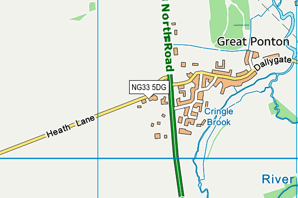 NG33 5DG map - OS VectorMap District (Ordnance Survey)