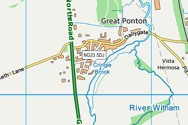 NG33 5DJ map - OS VectorMap District (Ordnance Survey)