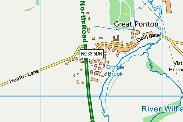 NG33 5DN map - OS VectorMap District (Ordnance Survey)