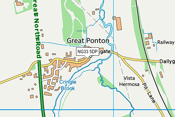 Great Ponton Playing Field map (NG33 5dp) - OS VectorMap District (Ordnance Survey)