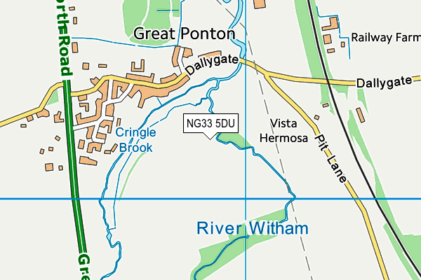 NG33 5DU map - OS VectorMap District (Ordnance Survey)