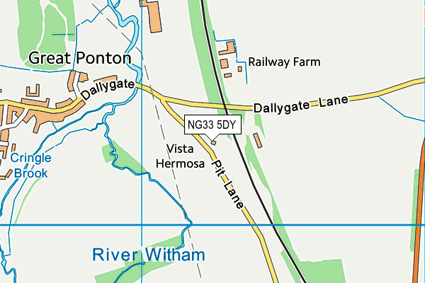 NG33 5DY map - OS VectorMap District (Ordnance Survey)