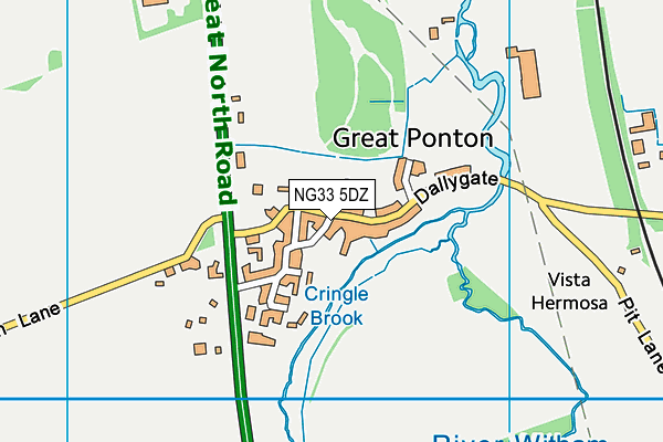 NG33 5DZ map - OS VectorMap District (Ordnance Survey)