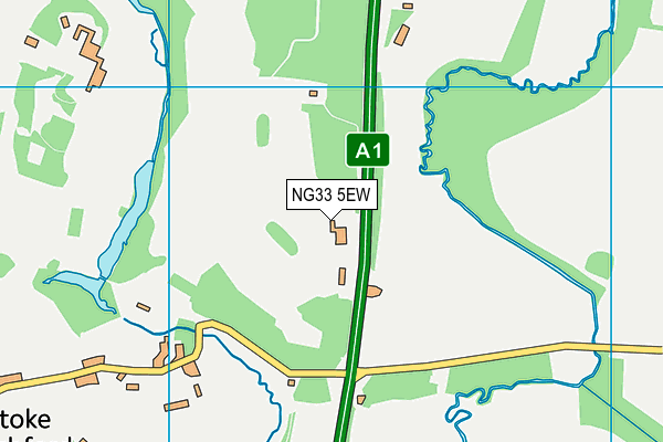 NG33 5EW map - OS VectorMap District (Ordnance Survey)