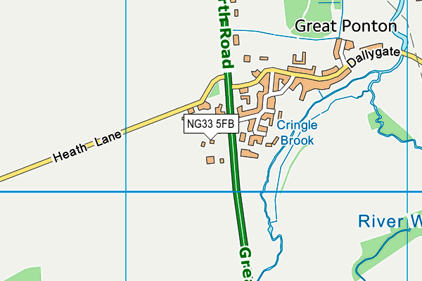 NG33 5FB map - OS VectorMap District (Ordnance Survey)