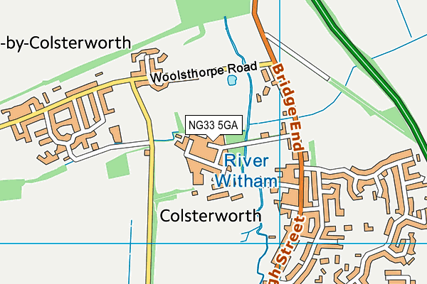 NG33 5GA map - OS VectorMap District (Ordnance Survey)