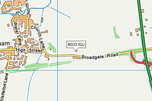 NG33 5GJ map - OS VectorMap District (Ordnance Survey)