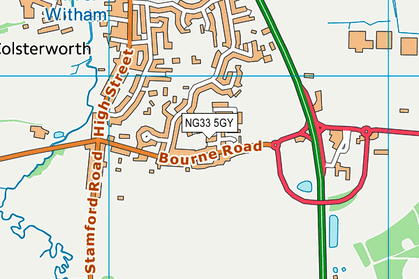 NG33 5GY map - OS VectorMap District (Ordnance Survey)