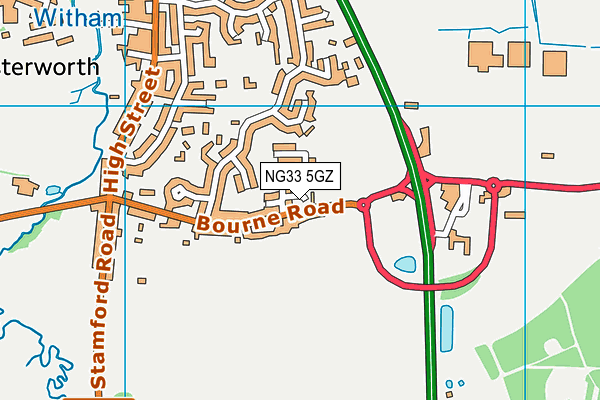NG33 5GZ map - OS VectorMap District (Ordnance Survey)