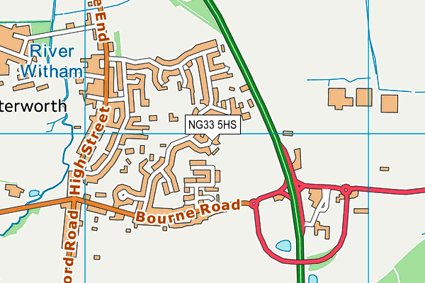 NG33 5HS map - OS VectorMap District (Ordnance Survey)