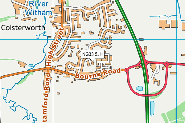 NG33 5JH map - OS VectorMap District (Ordnance Survey)
