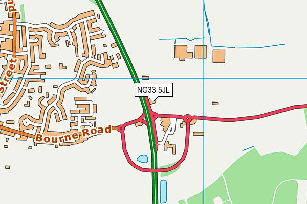 NG33 5JL map - OS VectorMap District (Ordnance Survey)
