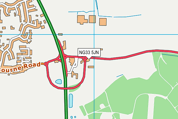 NG33 5JN map - OS VectorMap District (Ordnance Survey)