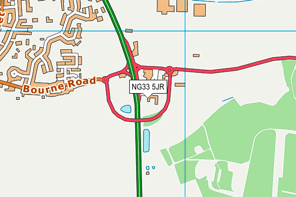 NG33 5JR map - OS VectorMap District (Ordnance Survey)