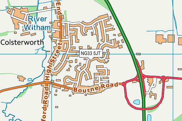 NG33 5JT map - OS VectorMap District (Ordnance Survey)