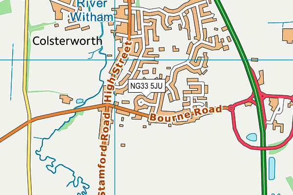 NG33 5JU map - OS VectorMap District (Ordnance Survey)