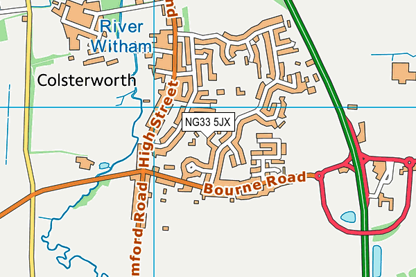 NG33 5JX map - OS VectorMap District (Ordnance Survey)