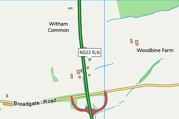 NG33 5LN map - OS VectorMap District (Ordnance Survey)