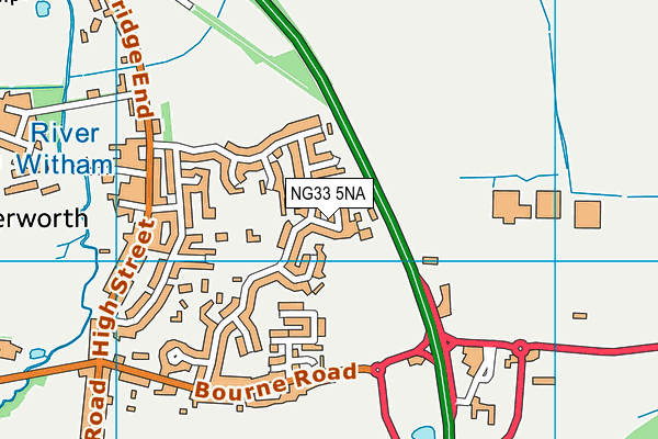 NG33 5NA map - OS VectorMap District (Ordnance Survey)