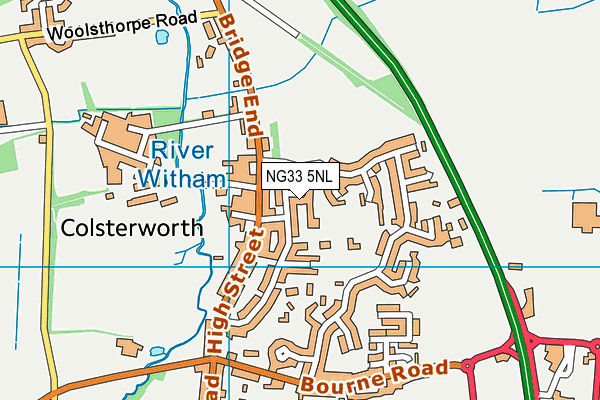 NG33 5NL map - OS VectorMap District (Ordnance Survey)