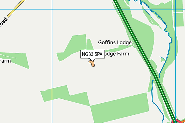 NG33 5PA map - OS VectorMap District (Ordnance Survey)