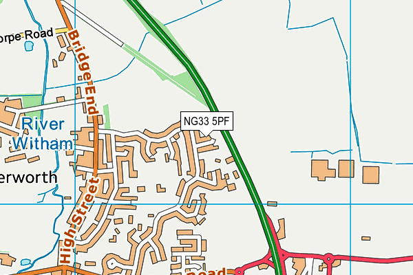 NG33 5PF map - OS VectorMap District (Ordnance Survey)
