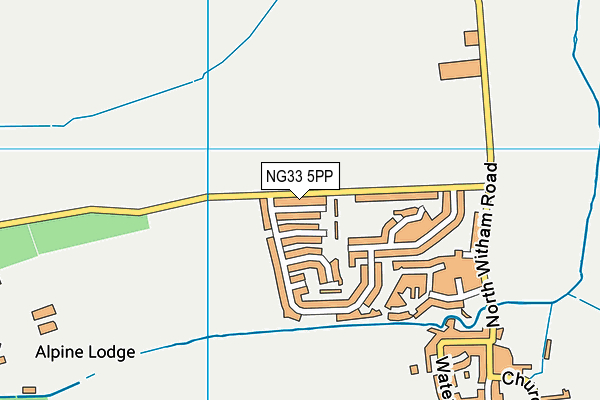 NG33 5PP map - OS VectorMap District (Ordnance Survey)